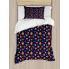 Ambesonne Heart Duvet Cover Sets, Rainbow Colors Watercolor Style Inspired Hearts Valentines Day Love Romantic Couples, Bedding Set with 2 Duvet Covers & 4 Pillowcases, 2 Pack Queen Size, Multicolor(Dark Purple Multicolor)