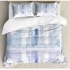 Ambesonne Heart Duvet Cover Sets, Rainbow Colors Watercolor Style Inspired Hearts Valentines Day Love Romantic Couples, Bedding Set with 2 Duvet Covers & 4 Pillowcases, 2 Pack Queen Size, Multicolor(Blue and White)
