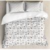 Ambesonne Heart Duvet Cover Sets, Rainbow Colors Watercolor Style Inspired Hearts Valentines Day Love Romantic Couples, Bedding Set with 2 Duvet Covers & 4 Pillowcases, 2 Pack Queen Size, Multicolor(Pale Grey)