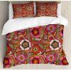Ambesonne Heart Duvet Cover Sets, Rainbow Colors Watercolor Style Inspired Hearts Valentines Day Love Romantic Couples, Bedding Set with 2 Duvet Covers & 4 Pillowcases, 2 Pack Queen Size, Multicolor(Coral Multicolor)