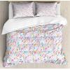 Ambesonne Heart Duvet Cover Sets, Rainbow Colors Watercolor Style Inspired Hearts Valentines Day Love Romantic Couples, Bedding Set with 2 Duvet Covers & 4 Pillowcases, 2 Pack Queen Size, Multicolor(Lilac Multicolor)
