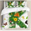 Ambesonne Love Duvet Cover Sets, Hand Written I Love You Phrases Heart Valentines Day Inspiration, Bedding Set with 2 Duvet Covers & 4 Pillowcases, 2 Pack Queen Size, Vermilion Black White(Green Multicolor)