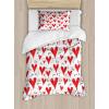 Ambesonne Love Duvet Cover Sets, Hand Written I Love You Phrases Heart Valentines Day Inspiration, Bedding Set with 2 Duvet Covers & 4 Pillowcases, 2 Pack Queen Size, Vermilion Black White(Vermilion Black White)