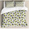 Ambesonne Love Duvet Cover Sets, Hand Written I Love You Phrases Heart Valentines Day Inspiration, Bedding Set with 2 Duvet Covers & 4 Pillowcases, 2 Pack Queen Size, Vermilion Black White(Yellow Black White)