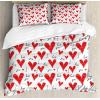 Ambesonne Love Duvet Cover Sets, Hand Written I Love You Phrases Heart Valentines Day Inspiration, Bedding Set with 2 Duvet Covers & 4 Pillowcases, 2 Pack Queen Size, Vermilion Black White(Vermilion Black White)