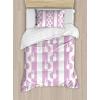 Ambesonne Love Duvet Cover Sets, Hand Written I Love You Phrases Heart Valentines Day Inspiration, Bedding Set with 2 Duvet Covers & 4 Pillowcases, 2 Pack Queen Size, Vermilion Black White(White Pink)