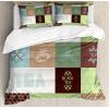 Ambesonne Love Duvet Cover Sets, Hand Written I Love You Phrases Heart Valentines Day Inspiration, Bedding Set with 2 Duvet Covers & 4 Pillowcases, 2 Pack Queen Size, Vermilion Black White(Green Brown Blue)