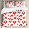 Ambesonne Love Duvet Cover Sets, Hand Written I Love You Phrases Heart Valentines Day Inspiration, Bedding Set with 2 Duvet Covers & 4 Pillowcases, 2 Pack Queen Size, Vermilion Black White(Vermilion Black White)