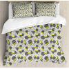 Ambesonne Love Duvet Cover Sets, Hand Written I Love You Phrases Heart Valentines Day Inspiration, Bedding Set with 2 Duvet Covers & 4 Pillowcases, 2 Pack Queen Size, Vermilion Black White(Yellow Black White)