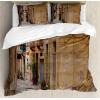 Ambesonne Love Duvet Cover Sets, Hand Written I Love You Phrases Heart Valentines Day Inspiration, Bedding Set with 2 Duvet Covers & 4 Pillowcases, 2 Pack Queen Size, Vermilion Black White(Sand Brown)