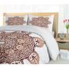 Ambesonne Love Duvet Cover Sets, Valentines Day Design Romance Themed Vintage Wedding Inspirations Typographic Retro, Bedding Set with 2 Duvet Covers & 4 Pillowcases, 2 Pack Queen Size, Red White(Orange Brown)