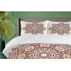 Ambesonne Love Duvet Cover Sets, Valentines Day Design Romance Themed Vintage Wedding Inspirations Typographic Retro, Bedding Set with 2 Duvet Covers & 4 Pillowcases, 2 Pack Queen Size, Red White(Orange Brown)