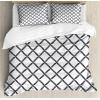 Ambesonne Love Duvet Cover Sets, Valentines Day Design Romance Themed Vintage Wedding Inspirations Typographic Retro, Bedding Set with 2 Duvet Covers & 4 Pillowcases, 2 Pack Queen Size, Red White(Dark Blue White)