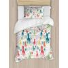 Ambesonne Love Duvet Cover Sets, Valentines Day Design Romance Themed Vintage Wedding Inspirations Typographic Retro, Bedding Set with 2 Duvet Covers & 4 Pillowcases, 2 Pack Queen Size, Red White(Red Multicolor)