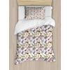 Ambesonne Love Duvet Cover Sets, Valentines Day Design Romance Themed Vintage Wedding Inspirations Typographic Retro, Bedding Set with 2 Duvet Covers & 4 Pillowcases, 2 Pack Queen Size, Red White(Lilac Multicolor)