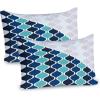 Ambesonne Modern Pillow Sham Set of 2, Husky Dog Faced Man at Valentines with Hearts Romantic Love Display, Quality Microfiber Bedding Item for All Seasons, 26″ x 20″, Sand Brown Slate Blue(Turquoise Dark Blue)