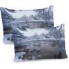Ambesonne Modern Pillow Sham Set of 2, Husky Dog Faced Man at Valentines with Hearts Romantic Love Display, Quality Microfiber Bedding Item for All Seasons, 26″ x 20″, Sand Brown Slate Blue(White Dark Taupe)