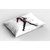 Ambesonne Modern Pillow Sham Set of 2, Husky Dog Faced Man at Valentines with Hearts Romantic Love Display, Quality Microfiber Bedding Item for All Seasons, 26″ x 20″, Sand Brown Slate Blue(Black and Pink)