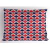 Ambesonne Purple Pillow Sham Set of 2, Valentine’s Day Couple Wedding Bride Heart Design Image, Quality Microfiber Bedding Item for All Seasons, 36″ x 20″, Lavender and Purple(Red Dark Blue and White)