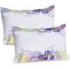 Ambesonne Purple Pillow Sham Set of 2, Valentine’s Day Couple Wedding Bride Heart Design Image, Quality Microfiber Bedding Item for All Seasons, 36″ x 20″, Lavender and Purple(Purple Pale Green)