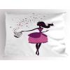 Ambesonne Rain Pillow Sham Set of 2, Valentines Day Theme Cloud and Sun Pattern with Heart Shaped Rays, Quality Microfiber Bedding Item for All Seasons, 26″ x 20″, Dark Coral Mustard(Dark Magenta Dark Brown)