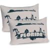 Ambesonne Rain Pillow Sham Set of 2, Valentines Day Theme Cloud and Sun Pattern with Heart Shaped Rays, Quality Microfiber Bedding Item for All Seasons, 26″ x 20″, Dark Coral Mustard(Dark Blue Grey Eggshell)