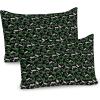 Ambesonne Rain Pillow Sham Set of 2, Valentines Day Theme Cloud and Sun Pattern with Heart Shaped Rays, Quality Microfiber Bedding Item for All Seasons, 26″ x 20″, Dark Coral Mustard(Dark Purple Fern Green)
