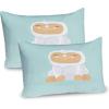 Ambesonne Rain Pillow Sham Set of 2, Valentines Day Theme Cloud and Sun Pattern with Heart Shaped Rays, Quality Microfiber Bedding Item for All Seasons, 26″ x 20″, Dark Coral Mustard(Mint Green Sand Brown)