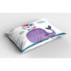 Ambesonne Valentines Day Pillow Sham Set of 2, Owls in Love Print Partners Couples Boho Style Hearts Flowers Dots, Quality Microfiber Bedding Item for All Seasons, 26″ x 20″, Pink Red Yellow(Purple Blue and Red)