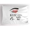 Ambesonne Valentines Day Pillow Sham Set of 2, Pop Culture Keep Calm Words with Heart Shaped Eye Love Theme, Quality Microfiber Bedding Item for All Seasons, 36″ x 20″, Charcoal Grey Pale Pink(Charcoal Grey Pale Pink)