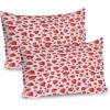 Ambesonne Valentines Day Pillow Sham Set of 2, Pop Culture Keep Calm Words with Heart Shaped Eye Love Theme, Quality Microfiber Bedding Item for All Seasons, 36″ x 20″, Charcoal Grey Pale Pink(Lime Green Vermilion)