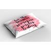 Ambesonne Valentines Day Pillow Sham Set of 2, Pop Culture Keep Calm Words with Heart Shaped Eye Love Theme, Quality Microfiber Bedding Item for All Seasons, 36″ x 20″, Charcoal Grey Pale Pink(Pink Black and White)