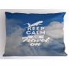 Ambesonne Valentines Day Pillow Sham Set of 2, Pop Culture Keep Calm Words with Heart Shaped Eye Love Theme, Quality Microfiber Bedding Item for All Seasons, 36″ x 20″, Charcoal Grey Pale Pink(Cobalt Blue and White)