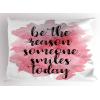 Ambesonne Valentines Day Pillow Sham Set of 2, Pop Culture Keep Calm Words with Heart Shaped Eye Love Theme, Quality Microfiber Bedding Item for All Seasons, 36″ x 20″, Charcoal Grey Pale Pink(Pink Black and White)