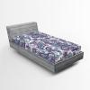 Ambesonne Batik Fitted Sheet, Vintage Pattern in Style Curly Leaves and Traditional Paisley Motifs, Soft Decorative Fabric Bedding All-Round Elastic Pocket, Full Size, Yellow Orange(Purple White Blue)