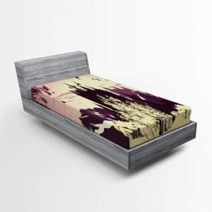 Ambesonne Batik Fitted Sheet, Vintage Pattern in Style Curly Leaves and Traditional Paisley Motifs, Soft Decorative Fabric Bedding All-Round Elastic Pocket, Full Size, Yellow Orange(Purple Cream)