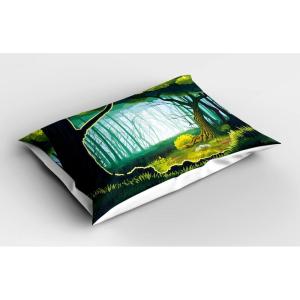 Ambesonne Birds Pillow Sham Set of 2, 2 Birds on a Branch Singing Love Songs Friend Valentine Couple Hope Living, Quality Microfiber Bedding Item for All Seasons, 30″ x 20″, Cream Black White(Seafoam Dark Teal)