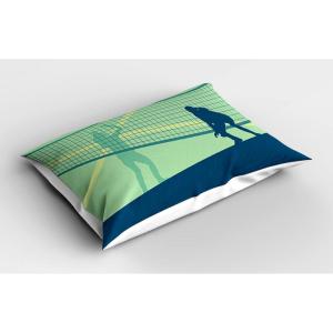 Ambesonne Birds Pillow Sham Set of 2, 2 Birds on a Branch Singing Love Songs Friend Valentine Couple Hope Living, Quality Microfiber Bedding Item for All Seasons, 30″ x 20″, Cream Black White(Night Blue Pale Green)