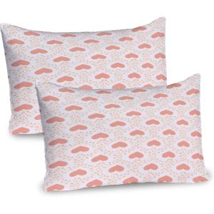 Ambesonne Birds Pillow Sham Set of 2, 2 Birds on a Branch Singing Love Songs Friend Valentine Couple Hope Living, Quality Microfiber Bedding Item for All Seasons, 30″ x 20″, Cream Black White(Salmon Pale Pink)
