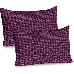 Ambesonne Birds Pillow Sham Set of 2, 2 Birds on a Branch Singing Love Songs Friend Valentine Couple Hope Living, Quality Microfiber Bedding Item for All Seasons, 30″ x 20″, Cream Black White(Purple and Beige)