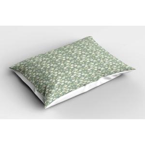 Ambesonne Birds Pillow Sham Set of 2, 2 Birds on a Branch Singing Love Songs Friend Valentine Couple Hope Living, Quality Microfiber Bedding Item for All Seasons, 30″ x 20″, Cream Black White(Grey Teal Pale Green)