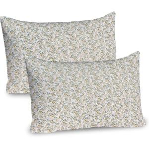 Ambesonne Birds Pillow Sham Set of 2, 2 Birds on a Branch Singing Love Songs Friend Valentine Couple Hope Living, Quality Microfiber Bedding Item for All Seasons, 30″ x 20″, Cream Black White(Pale Coffee and Teal)