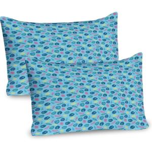 Ambesonne Birds Pillow Sham Set of 2, 2 Birds on a Branch Singing Love Songs Friend Valentine Couple Hope Living, Quality Microfiber Bedding Item for All Seasons, 30″ x 20″, Cream Black White(Sky Blue and Multicolor)