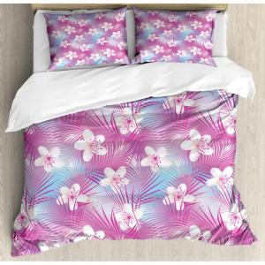Ambesonne Cactus Print Duvet Cover Sets, Outline Drawing of Hearts and Pots Drawn by Hand Valentine’s Day Theme, Bedding Set with 2 Duvet Covers & 4 Pillowcases, 2 Pack Queen Size, Magenta and White(Hot Pink and White)
