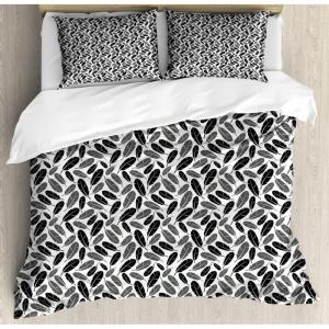 Ambesonne Cactus Print Duvet Cover Sets, Outline Drawing of Hearts and Pots Drawn by Hand Valentine’s Day Theme, Bedding Set with 2 Duvet Covers & 4 Pillowcases, 2 Pack Queen Size, Magenta and White(Grey Charcoal Grey)