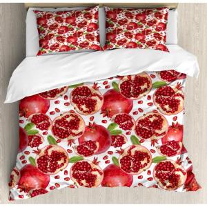 Ambesonne Cactus Print Duvet Cover Sets, Outline Drawing of Hearts and Pots Drawn by Hand Valentine’s Day Theme, Bedding Set with 2 Duvet Covers & 4 Pillowcases, 2 Pack Queen Size, Magenta and White(White and Vermilion)