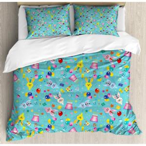 Ambesonne Cactus Print Duvet Cover Sets, Outline Drawing of Hearts and Pots Drawn by Hand Valentine’s Day Theme, Bedding Set with 2 Duvet Covers & 4 Pillowcases, 2 Pack Queen Size, Magenta and White(Dark Seafoam and Multicolor)