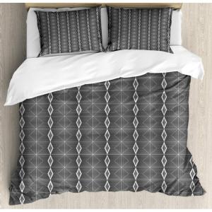 Ambesonne Cactus Print Duvet Cover Sets, Outline Drawing of Hearts and Pots Drawn by Hand Valentine’s Day Theme, Bedding Set with 2 Duvet Covers & 4 Pillowcases, 2 Pack Queen Size, Magenta and White(Dimgray White)