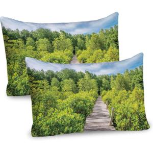 Ambesonne Chocolate Pillow Sham Set of 2, Chocolate Heart on The Wooden Board Background for Valentines Day, Quality Microfiber Bedding Item for All Seasons, 30″ x 20″, Sand Brown Dark Brown(Green Taupe)