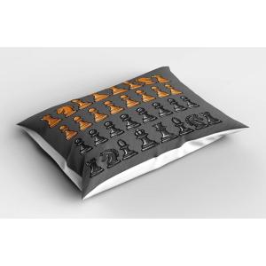 Ambesonne Chocolate Pillow Sham Set of 2, Chocolate Heart on The Wooden Board Background for Valentines Day, Quality Microfiber Bedding Item for All Seasons, 30″ x 20″, Sand Brown Dark Brown(Charcoal Grey Apricot)
